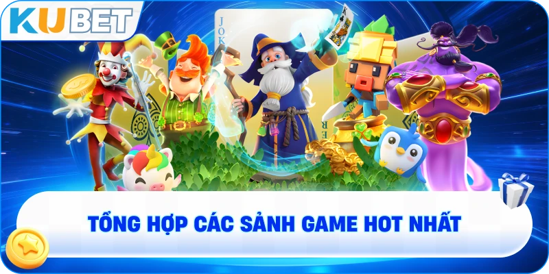 Tổng hợp các sảnh game hot nhất hiển thị trên màn hình điện thoại (Thể thao, Casino, Xổ số).